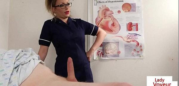  Spex nurse helps sub patient to jerk off